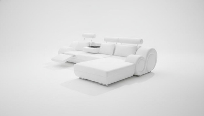 Designer Upholstered Sofa + USB Leather Sofa Living Set Corner Sofa Suite Berlin II