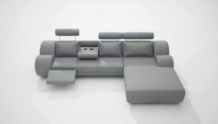 Designer suite living landscape corner couch sofa USB upholstered leather sofa sofas gray