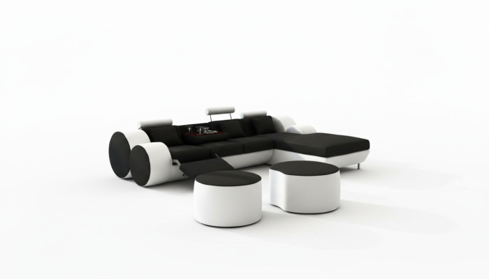 DESIGNER LEATHER SOFA SET with USB, LEATHER CORNER SOFA LIVING AREA LEATHER COUCH