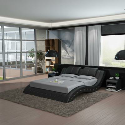 Luxury Leather Bed USB Design Upholstered Double Modern Marriage 140/160/180 LB8824