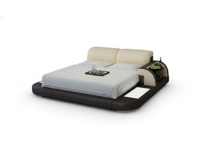 Design Bed XXL Big Beds Leather Hotel Upholstered 180x200 Multifunction Shelf USB