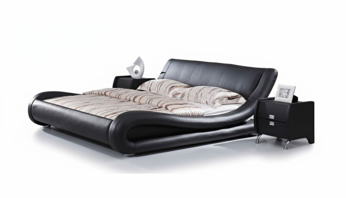 XXL king size leather bed bed beds with USB, leather designer 4761