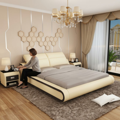 Bed with USB Padding Bed Double Bed Marriage Bed Beds 140/160/180 LB8835
