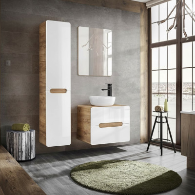 Design bathroom furniture bath set cabinet washbasin lighting