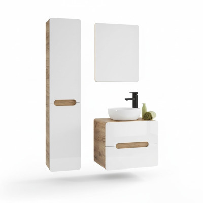 Design bathroom furniture bath set cabinet washbasin lighting
