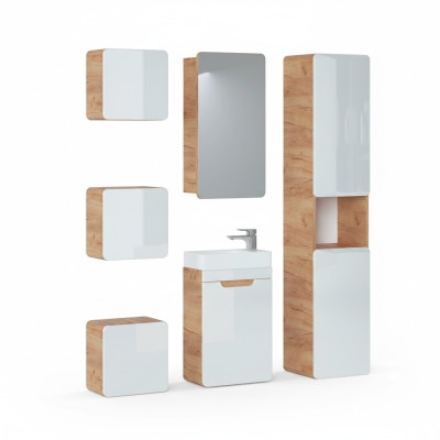 Design bathroom furniture set 6-piece suite cabinet washbasin