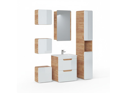 Design bathroom furniture set, 6-piece decoration set, cabinet, sink