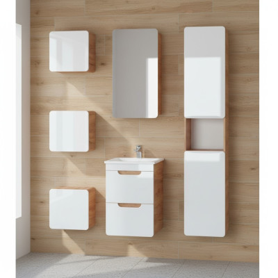 Design bathroom furniture group 6-piece set ensemble cabinet sink wood