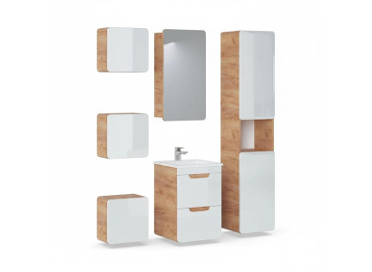 Design bathroom furniture group 6-piece set ensemble cabinet sink wood