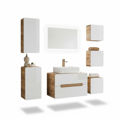 Design bathroom furniture set 7-piece suite cabinet sink