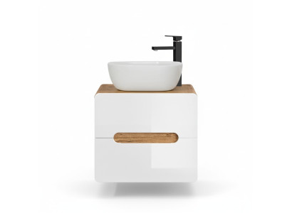 Washbasin Bathroom Sink with Countertop Basin 60cm Vanity Unit High Gloss