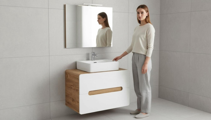 Washbasin Bathroom Sink with Vessel Basin 80cm