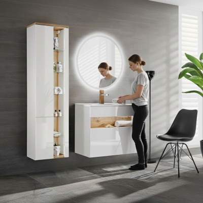 Design bathroom furniture set 3-piece cabinet washbasin