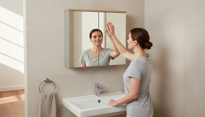 Washbasin cabinet with wall-mounted sink 60cm bathroom cabinet