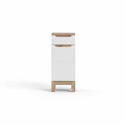Bathroom cabinet base unit shelves high-gloss white bathroom cabinet