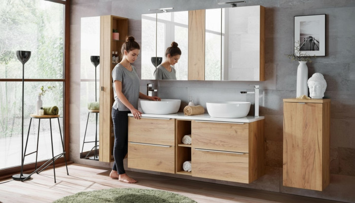 Design bathroom furniture set 8-piece suite cabinet sink