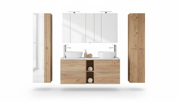 Design bathroom furniture set 8-piece suite cabinet sink