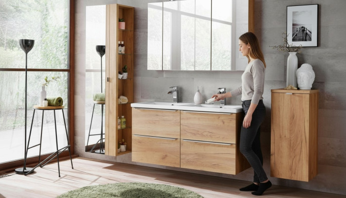 Mirror cabinet wall cabinet bathroom cabinet with mirror 60 cm shelf
