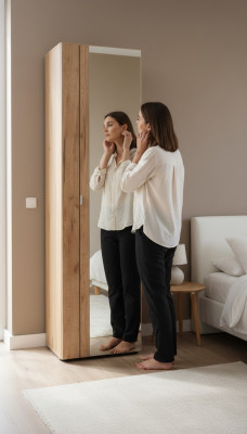 Wall cabinet with mirror bathroom shelf tall hanging tall cabinet