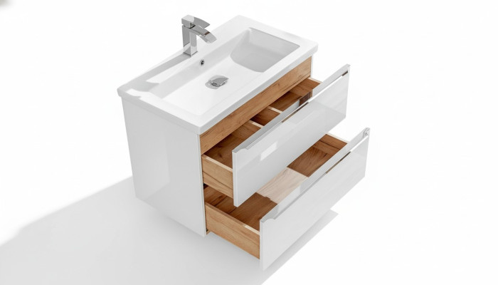 Bathroom furniture set 80cm sink with base cabinet, washbasin drawer, wall cabinet