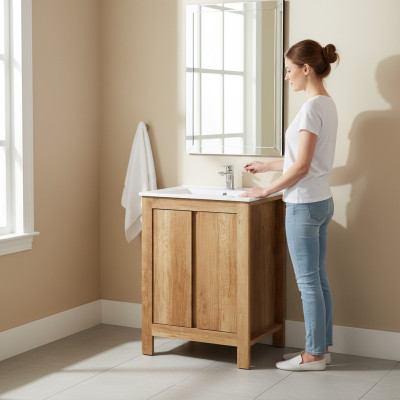 Bathroom furniture set 60cm washbasin with decorative under-sink cabinet modern washstand