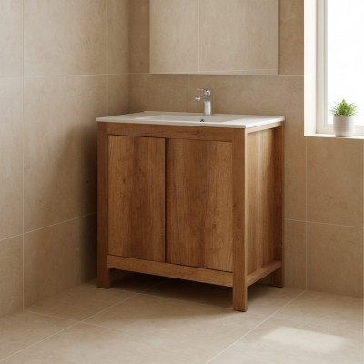Bathroom furniture set 80cm sink with base cabinet decorative modern washbasin