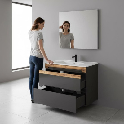 Bathroom furniture set 80cm sink with cabinet Modern decorative washstand