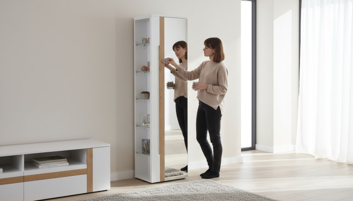 Bathroom furniture mirror cabinet wall shelf shelves cabinets luxury.