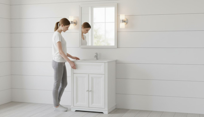 Antique Style Bathroom Furniture Sink Cabinet Cottage Bathroom 60cm