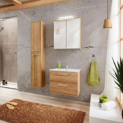 Design bathroom furniture set, 3-piece decoration set, cabinet, washbasin