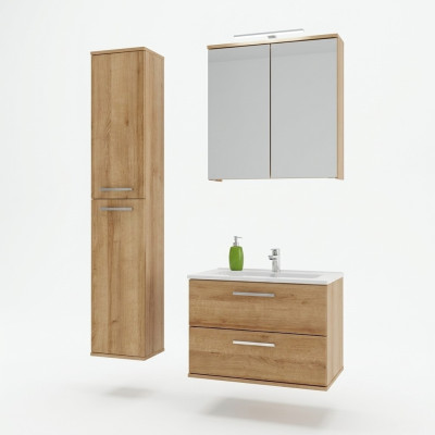 Design bathroom furniture set, 3-piece decoration set, cabinet, washbasin