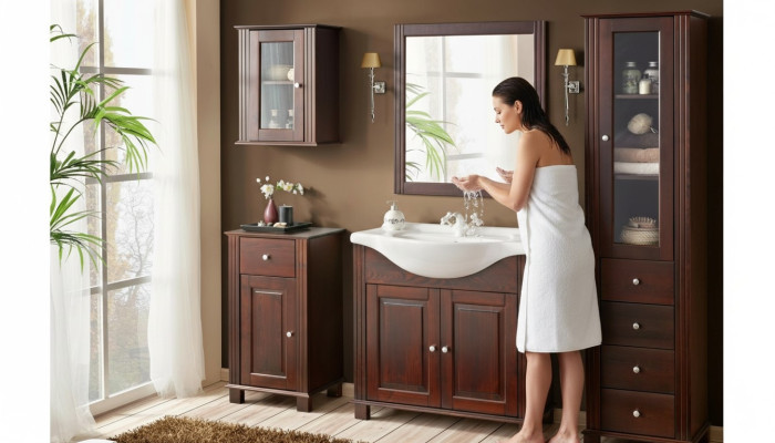 Bathroom furniture set, bathroom furniture set, bathroom sink 5-piece, room