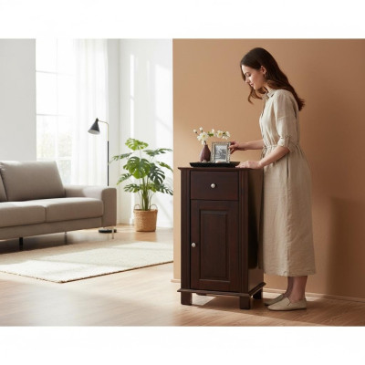 Bathroom furniture shelf cabinet bathroom furniture brown cabinets 46x36x83cm wood shelves