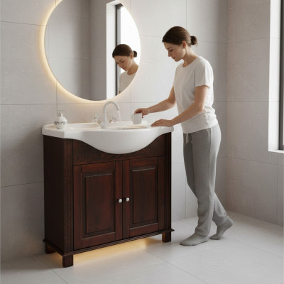 Bathroom furniture sink antique style basin with cabinet country house