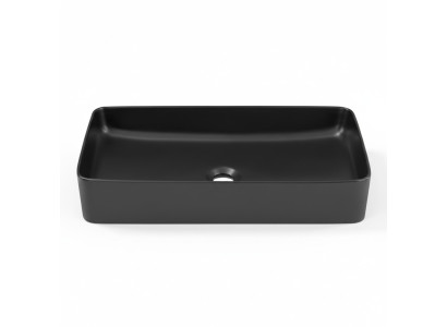Black ceramic countertop table plate sink basin
