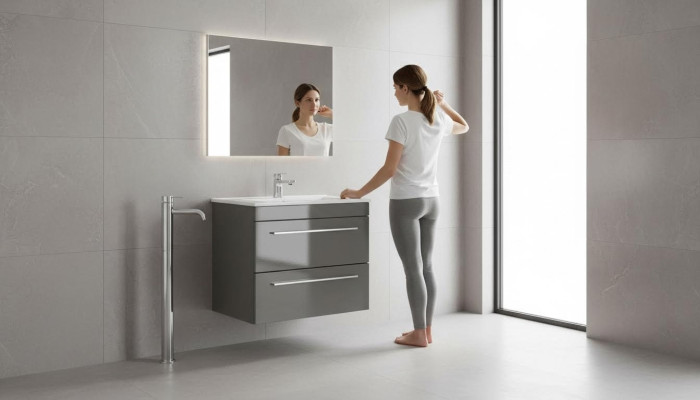 Gray basin vanity unit high-quality washbasins