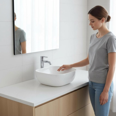 Ceramic washbasin modern sink decorative countertop washbasin white