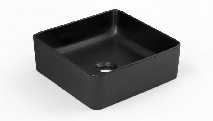 Washbasin black countertop table ceramic basin sink placed