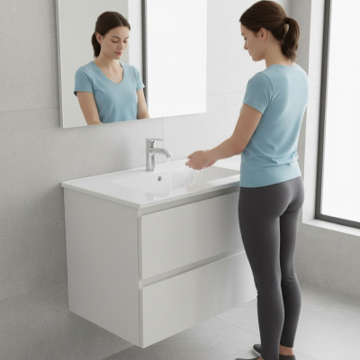 Ceramic washbasin vanity unit built-in basin washbowl