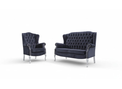 Classic Chesterfield Sofa Set 3+2 Seater Sofa Couch Upholstery Velvet Fabric