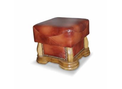 XXL Footstool Club Lounge Ottoman Leather Textile Decor Ottoman Designer Pouf