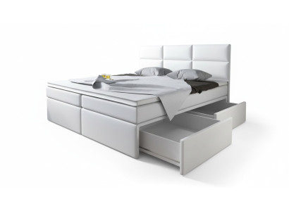 Box spring beds, bed upholstery, faux leather, designer hotel double luxury design, new