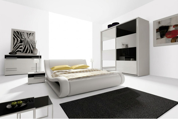 Design bedroom complete sets wardrobe bed chest of drawers nightstand modern