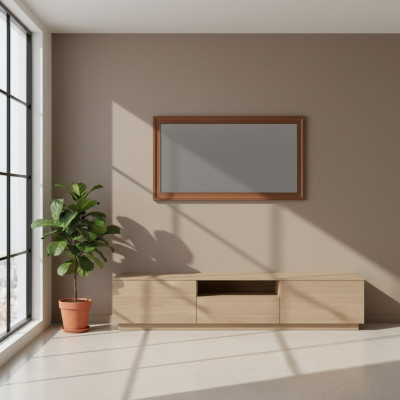 Classic wall mirror with wooden frame, mirror furniture new, 142 x 77 cm glass design new