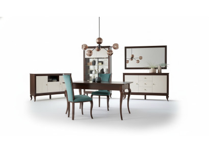 Complete set dining table + 6 chairs dining room set decor dining group wooden table