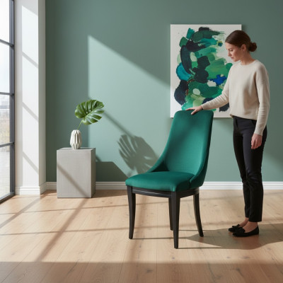 Green chairs 4x luxury classic dining room chair chairs seat modern solid wood