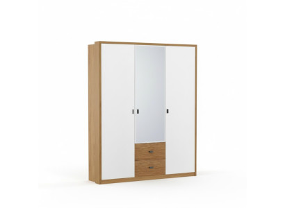 Design bedroom wardrobe closets modern cabinets wood 3-door mirror