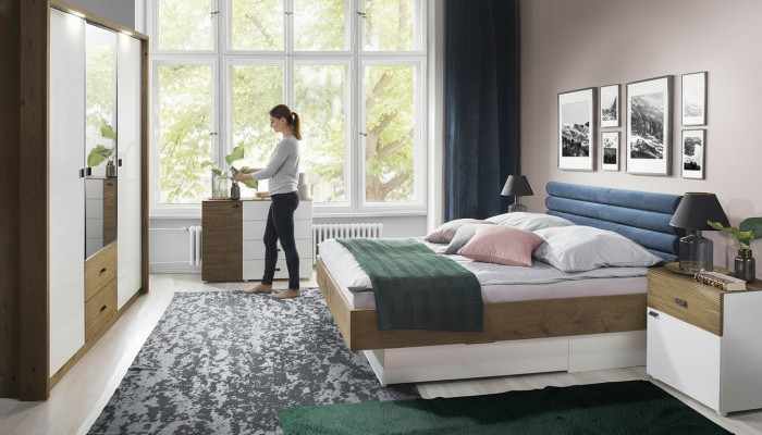Designer upholstered bed bedding beds fabric wood luxury double bed marriage bed 180x200cm