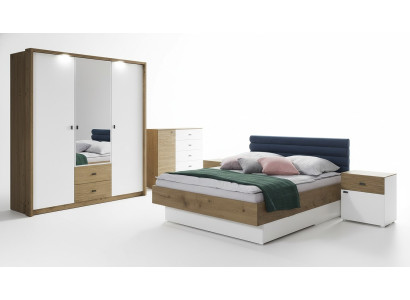 Bedroom set bed 2 nightstands classic bed frame design furniture 3-piece set
