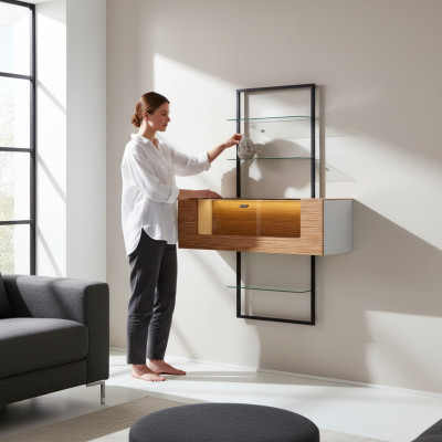 Designer cabinet partition wall shelves living room cabinets system office furniture 160cm